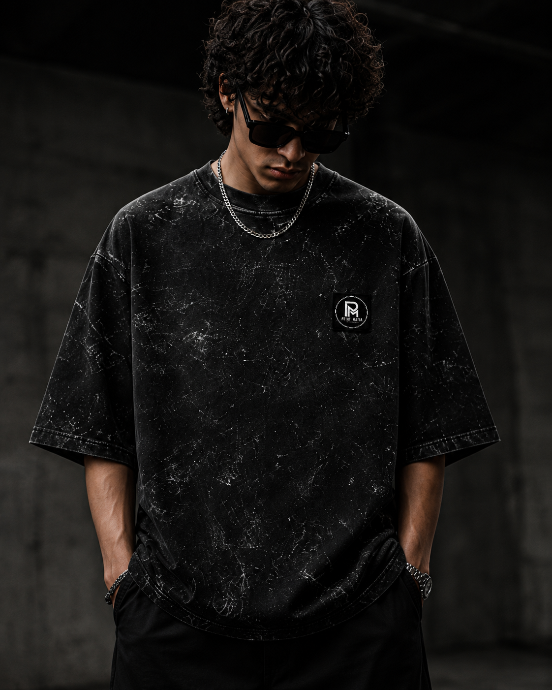 PM Acid Wash Oversized Tee