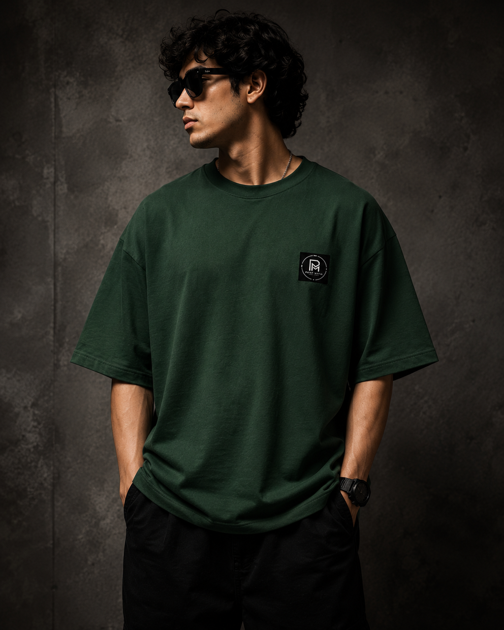 Built In The Dark – Oversized Tee (Bottle Green)