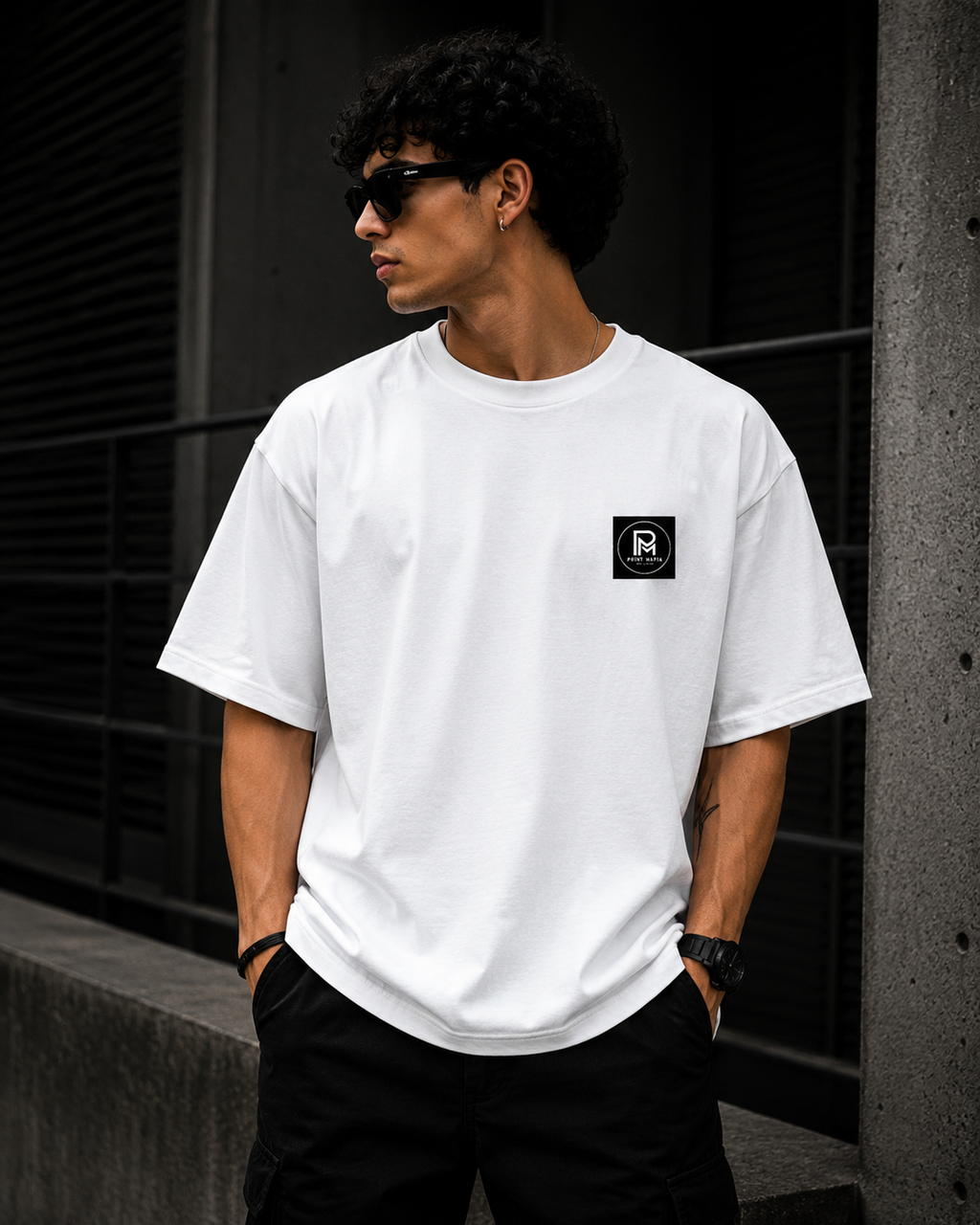 Built In The Dark – Oversized Tee (White)