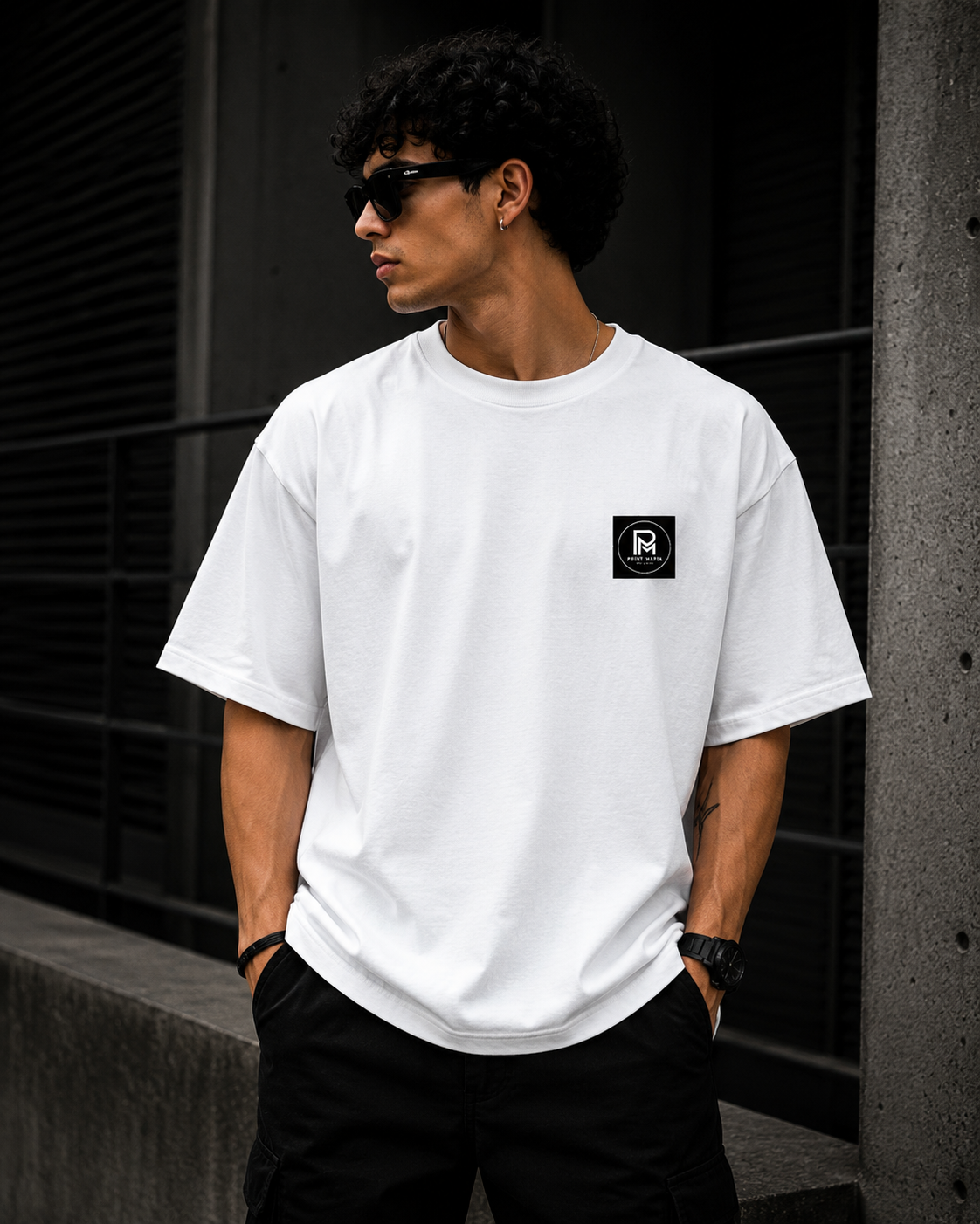 Built In The Dark – Oversized Tee (White)