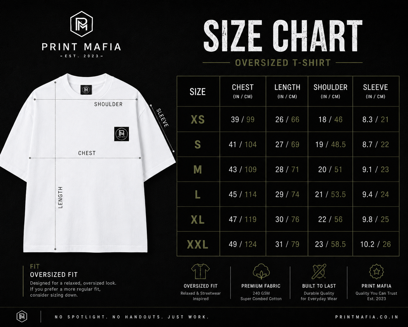 Built In The Dark – Oversized Tee (White)