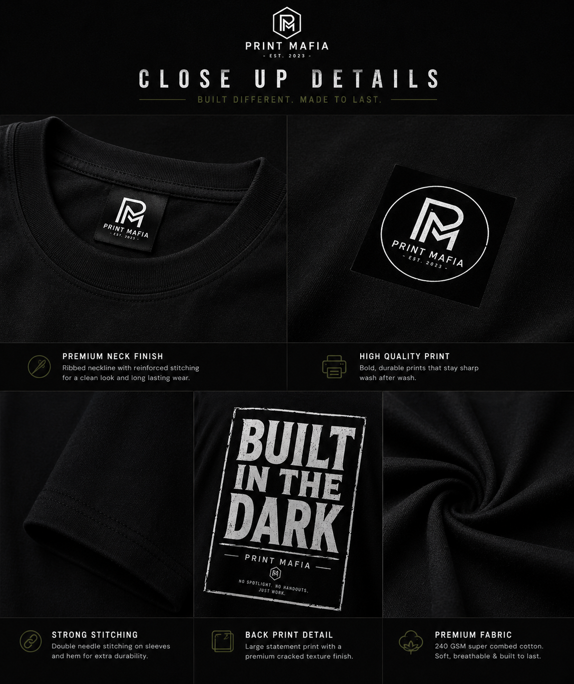 Built In The Dark – Oversized Tee (Black)