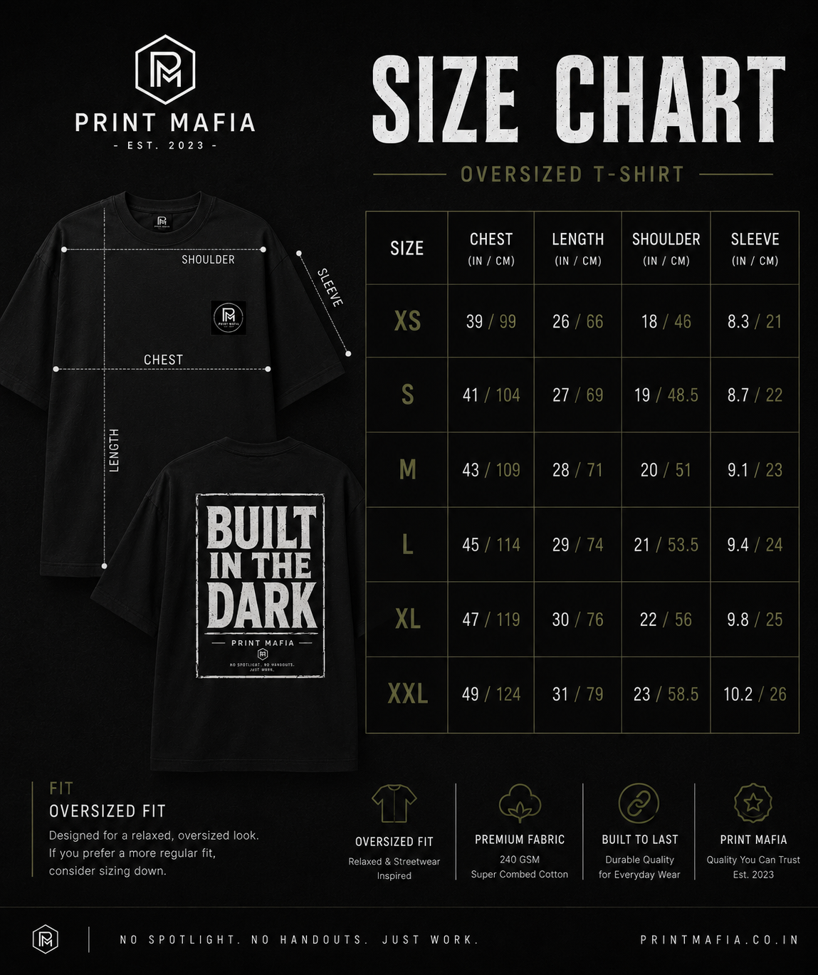 Built In The Dark – Oversized Tee (Black)